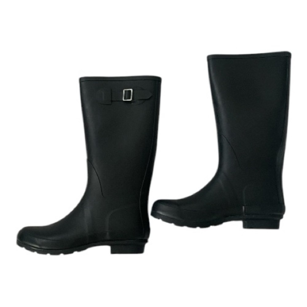 Women's Black Rain Boots Size (9) - Picture 11 of 12
